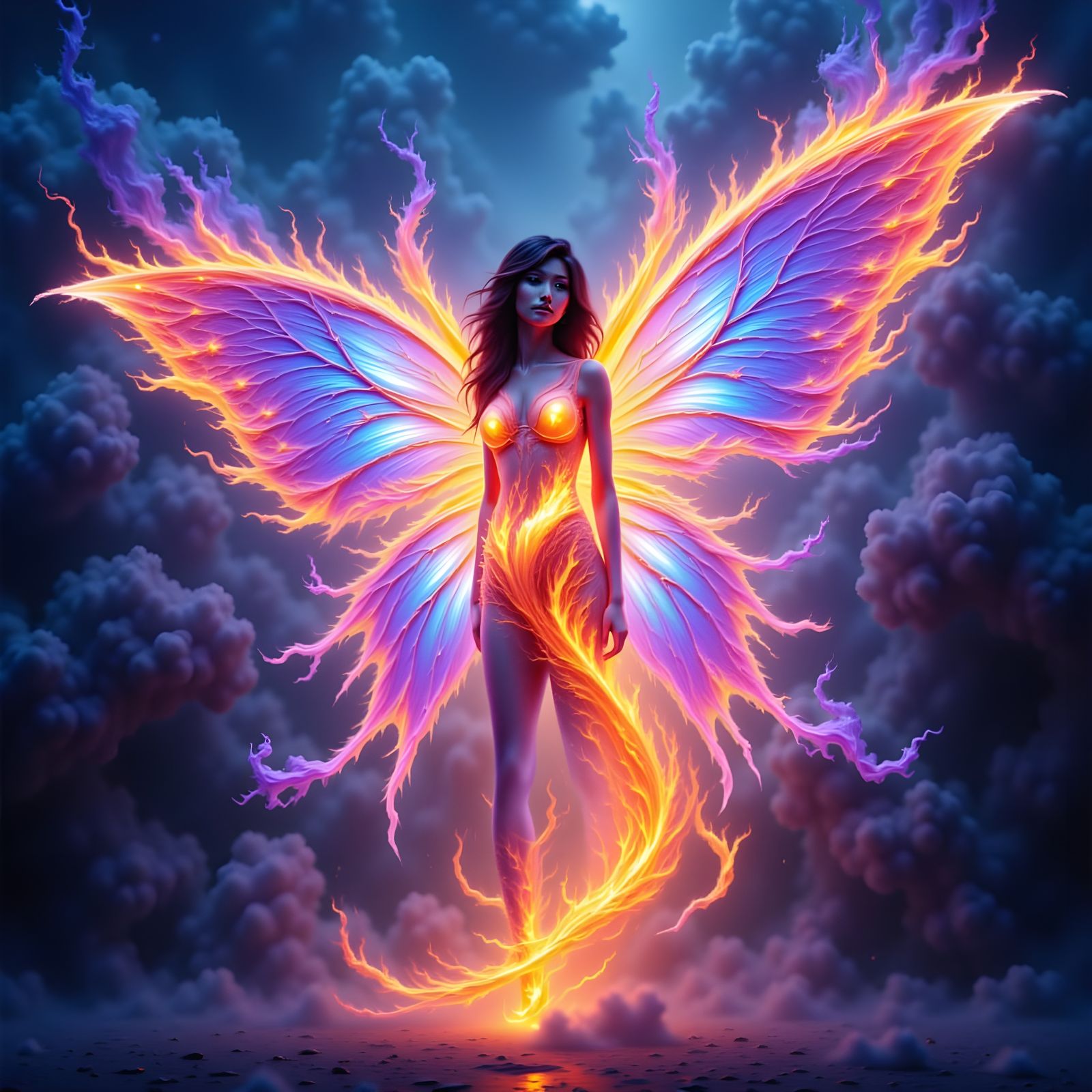 Fairy of Fire in Golden Twilight