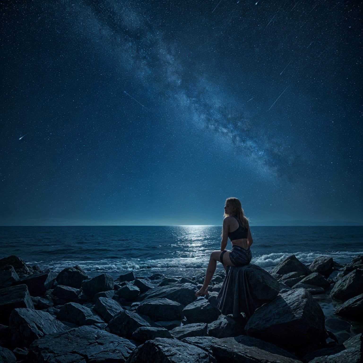 Underwater Bride Reaching Upward in Photorealistic Style