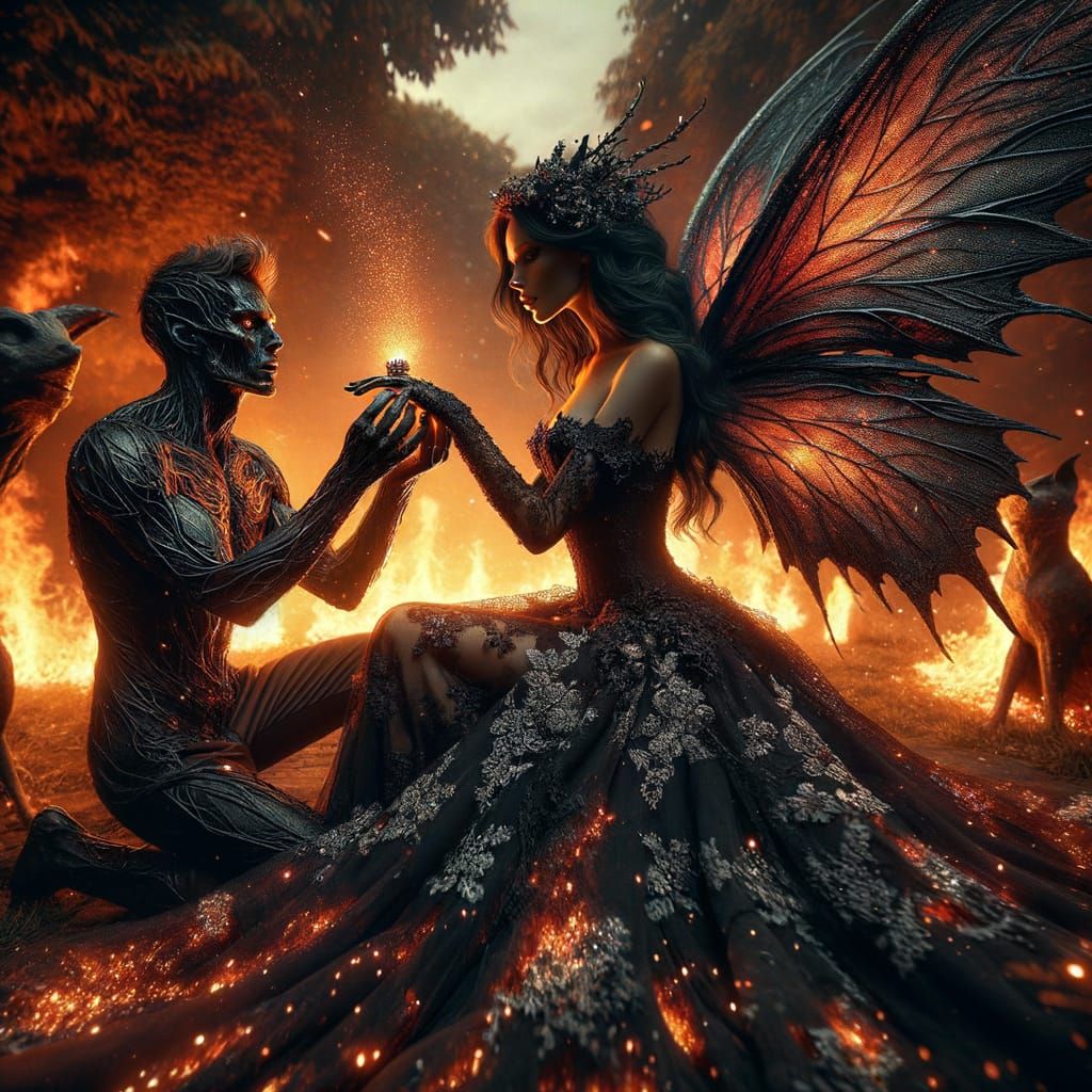 Fiery Gothic Proposal: Love Amidst the Flames