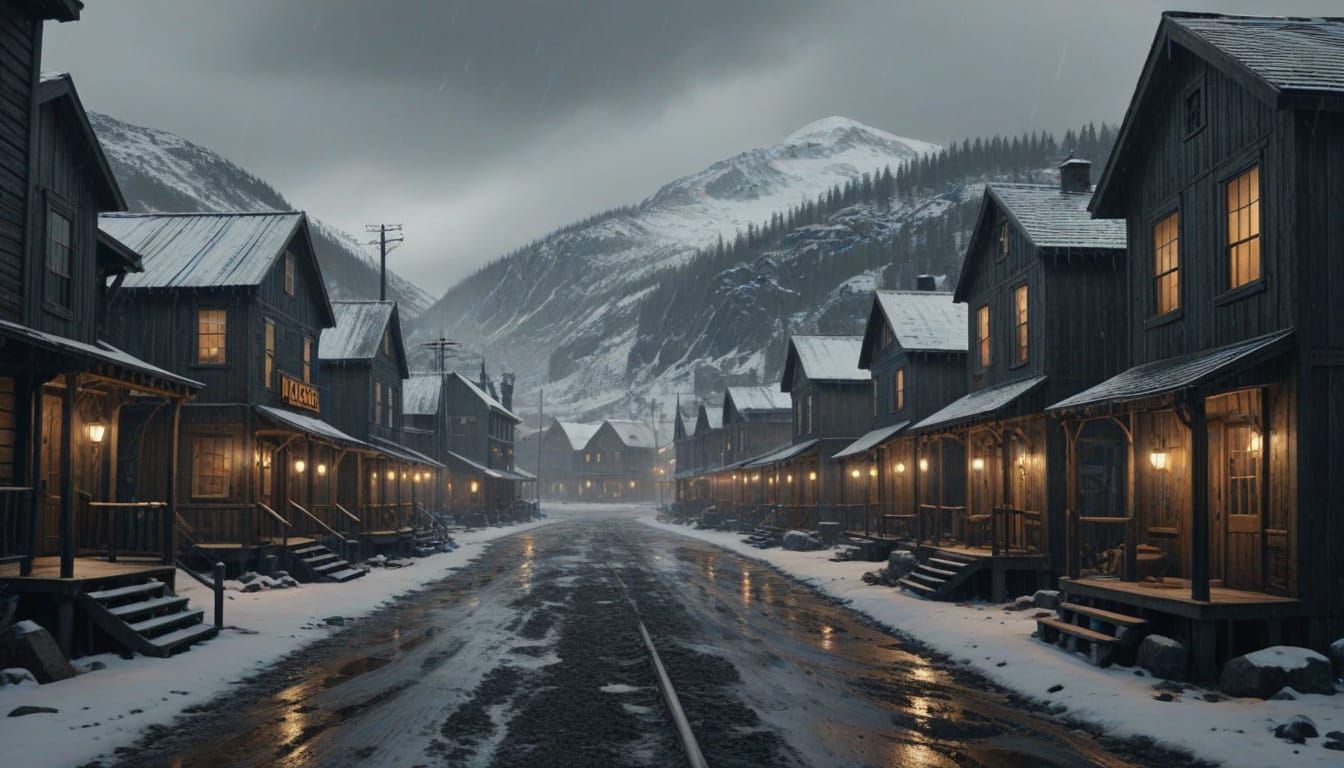 Klondike Gold Mining Town in 1848: Concept Art