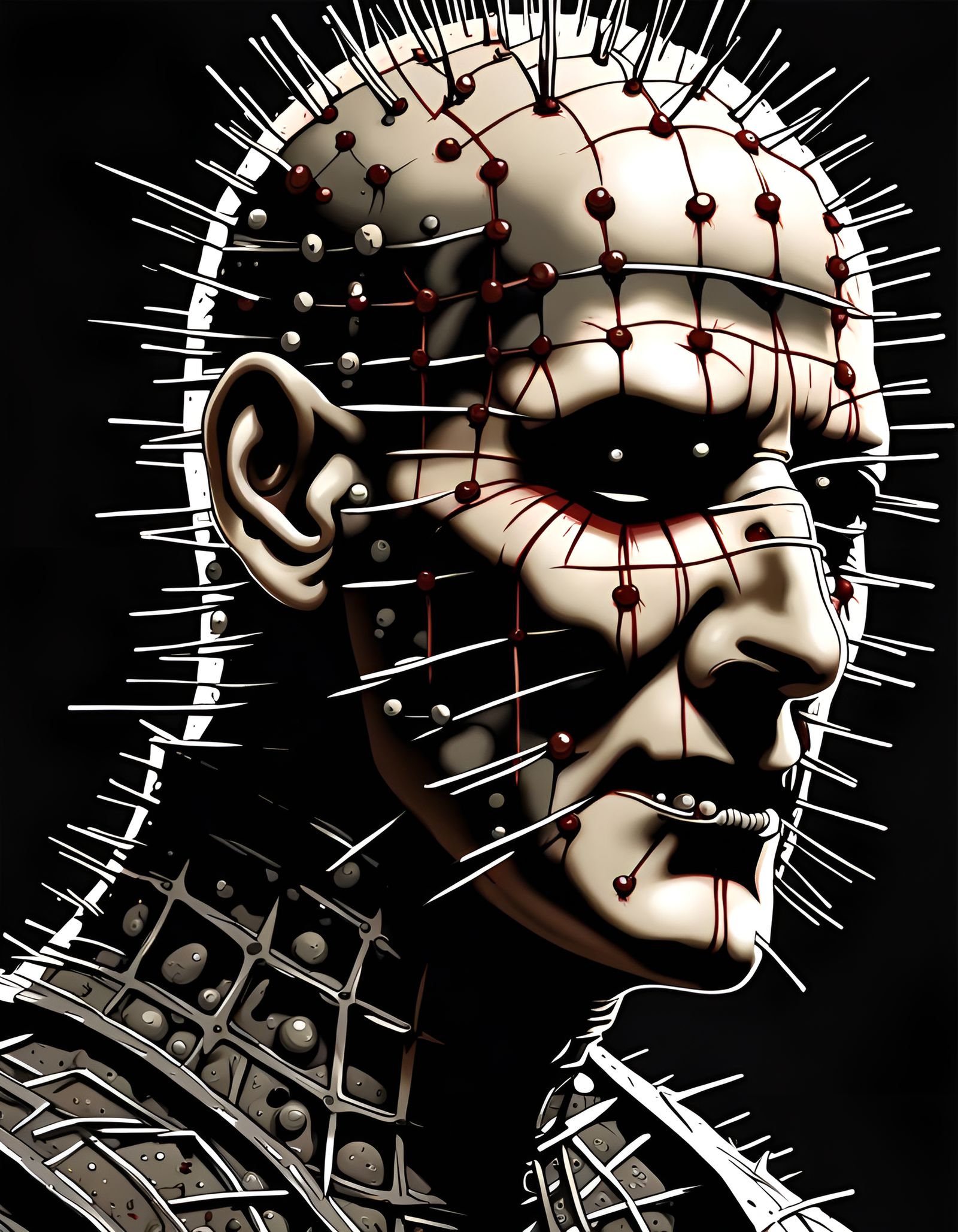 Pinhead Illustration in Street Art Style
