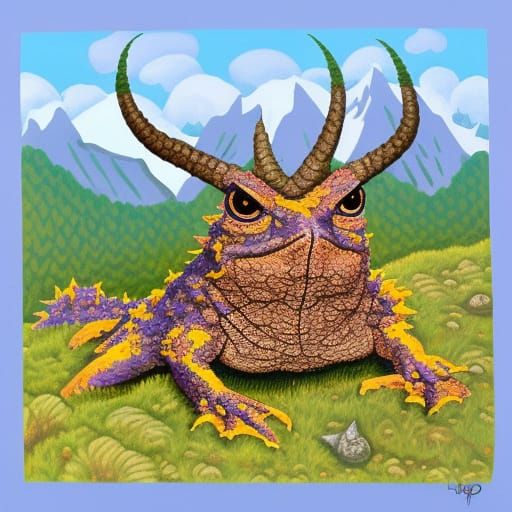 Horned Toad Mountain: Gouache Painting