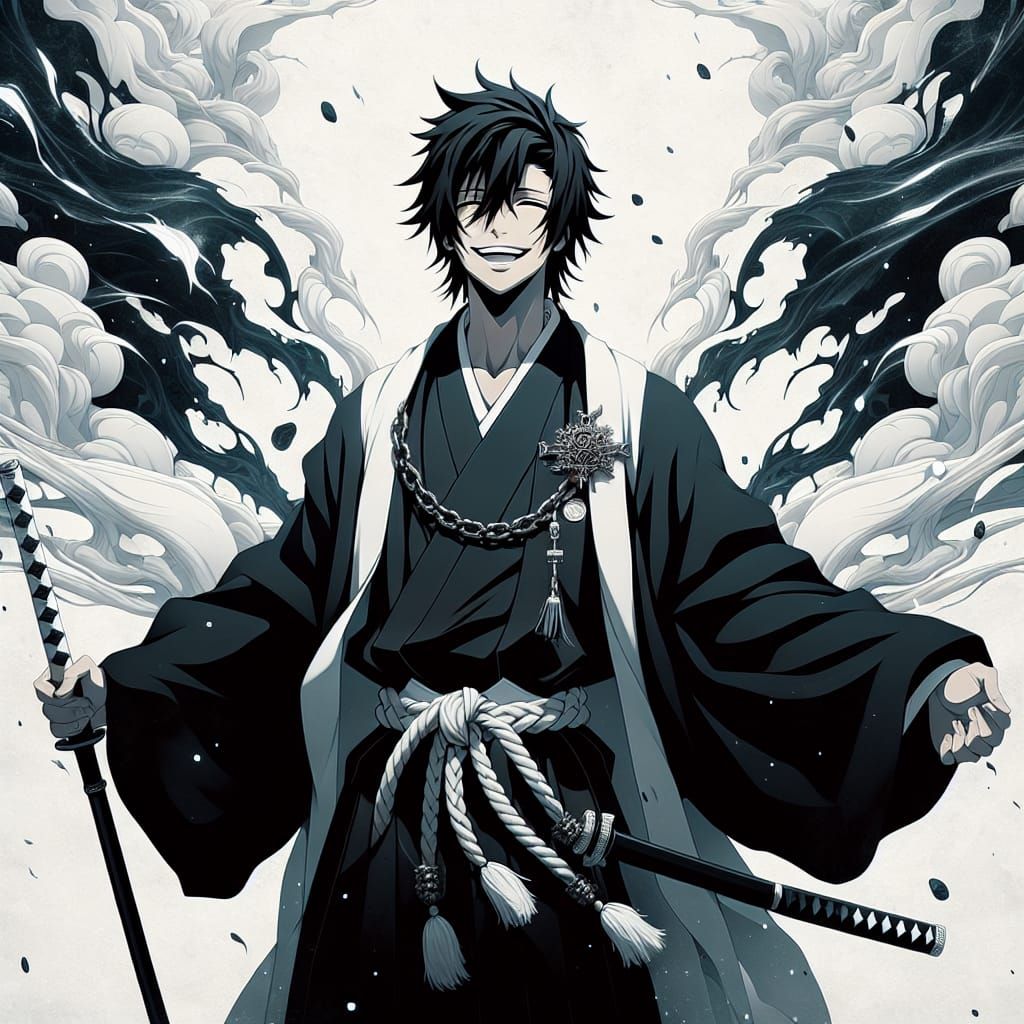Anime Soul Reaper with Zanpakuto Sword