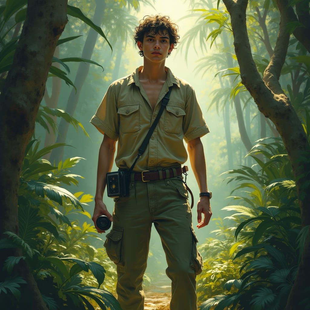 Jungle Explorer in Stalenhag, Loish, and Kopinski Style