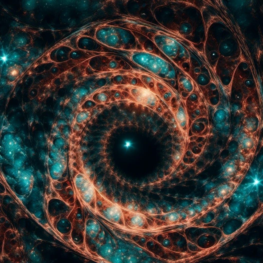 Surreal Optical Illusion with Spiraling Fabric and Ghost Orb...