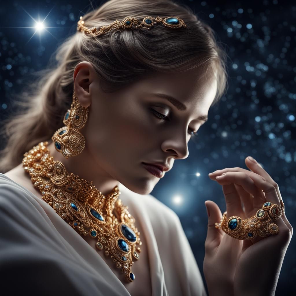 Constellation Jewelry: Hyperrealistic High-Resolution Photog...