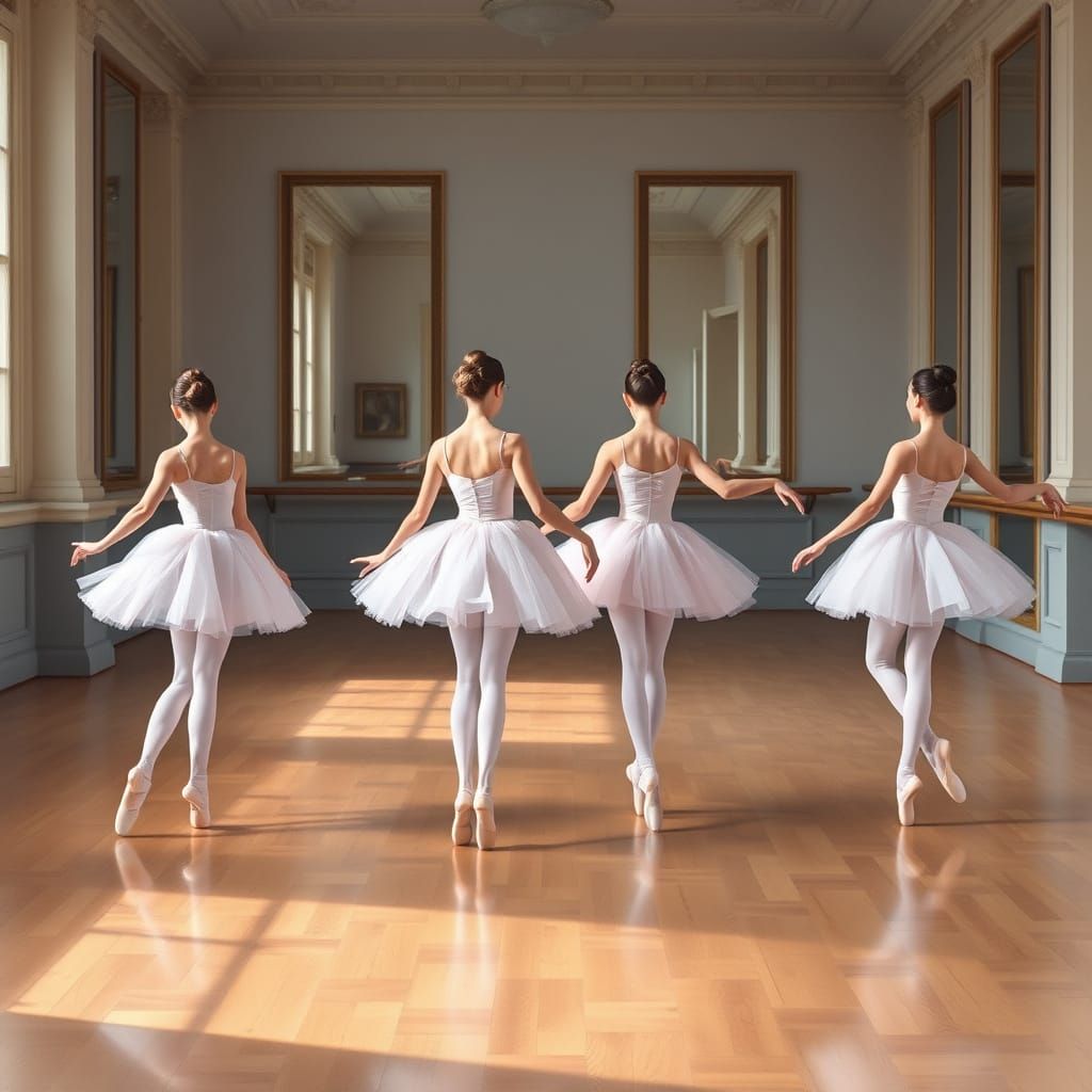 Ballerinas in Elegant Dance Studio Movement