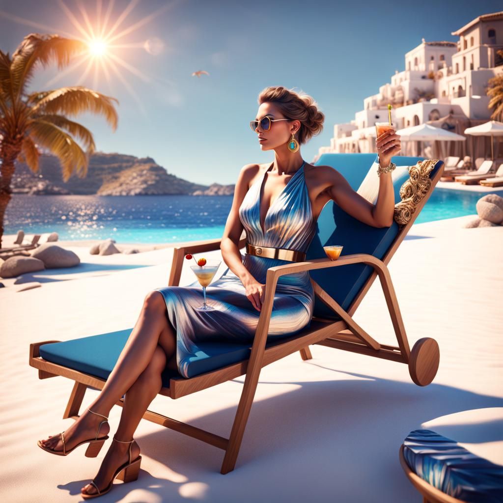 Seashore Cocktail: A Beautiful Matte Painting from Greece