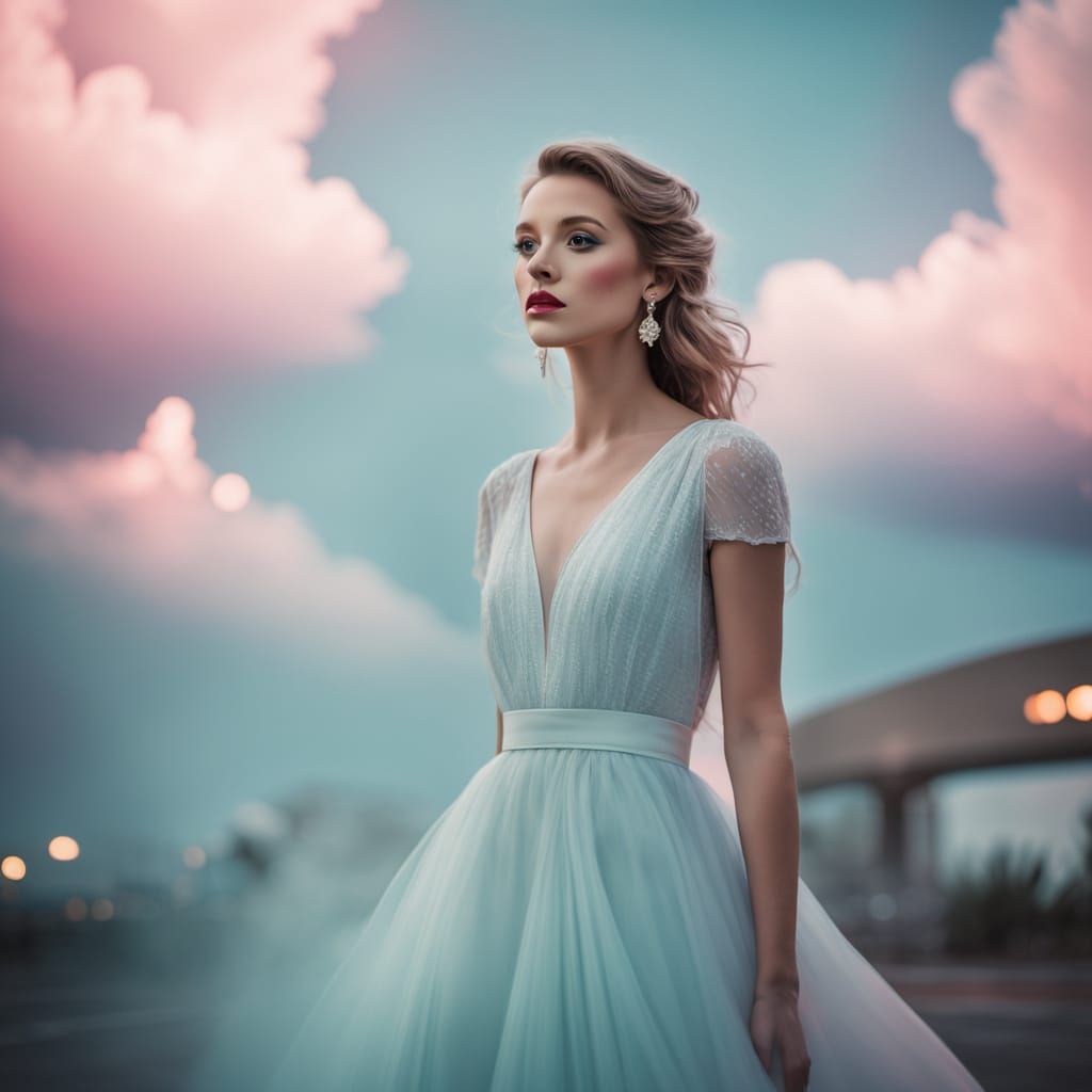 Whimsical Portrait of a Free-Spirited Flight Attendant in a ...