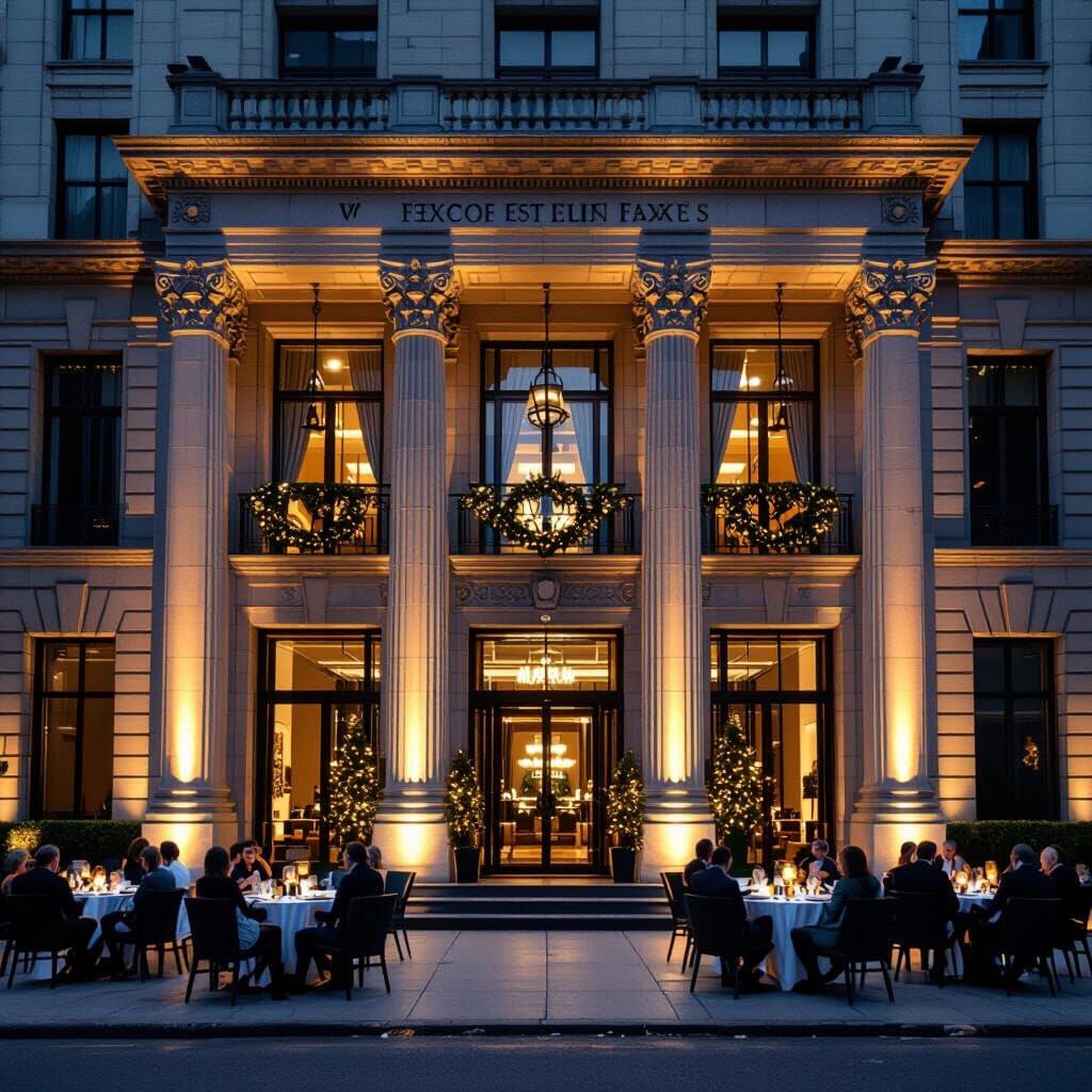 Elegant Building Decorated for Corporate Luncheon