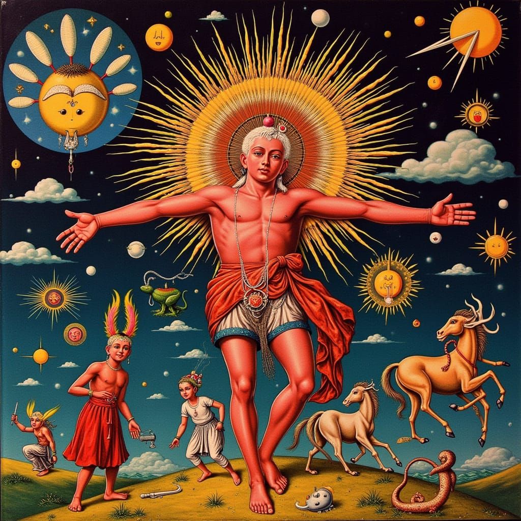 Hallucinatory Art Deco Image Inspired by Hieronymus Bosch