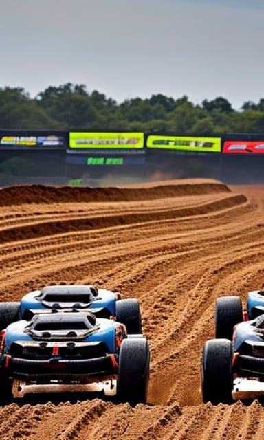 Monster Wheel Go-Cart on Muddy Track