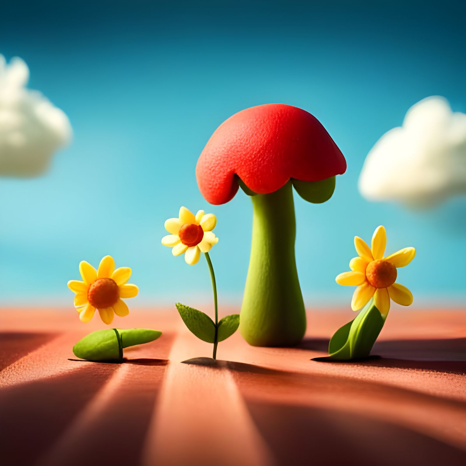 Adorable Claymation Scene on a Sunny Day