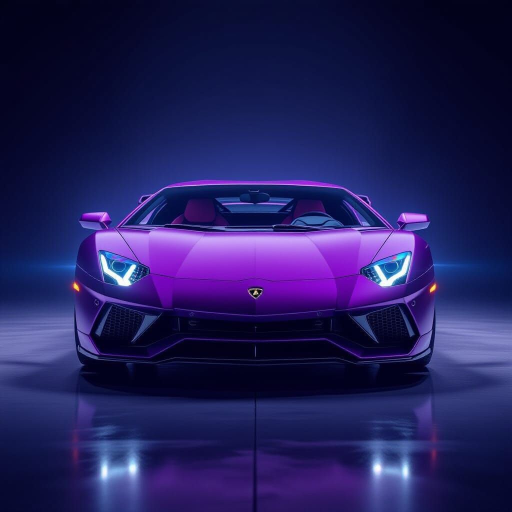Dazzling Purple Lamborghini Aventador Sports Car