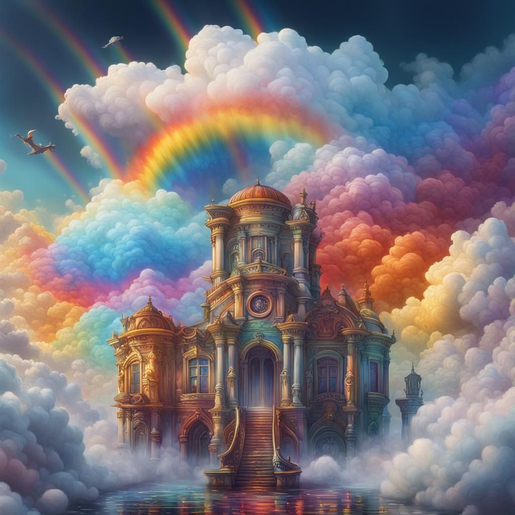 Heavenly Scene in Detailed Matte Painting Style