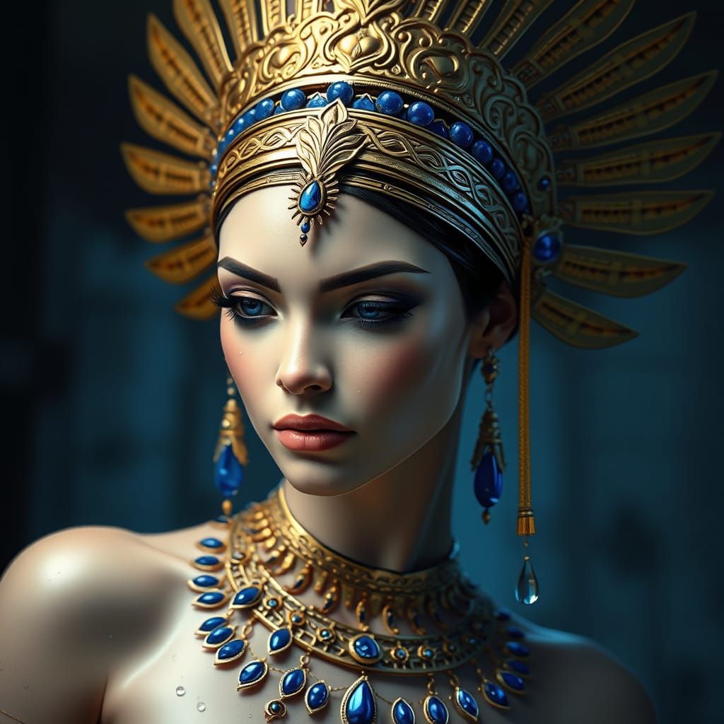 Egyptian Queen in Art Nouveau Style