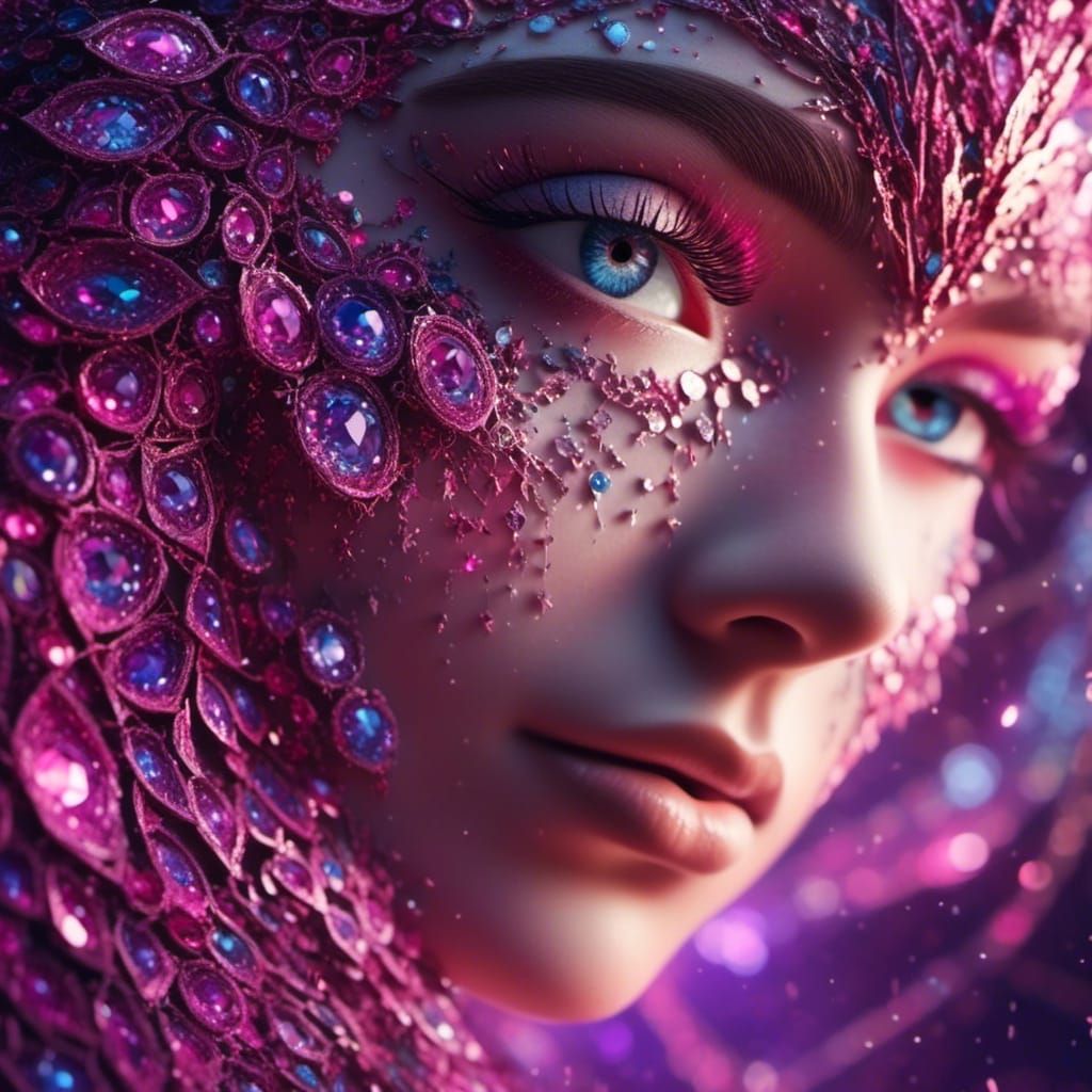 Glittering Eye with Sparkling Scales