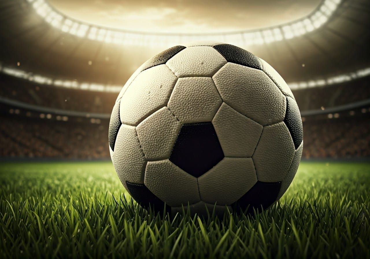 Macro Soccer Ball in Golden Sunset Light