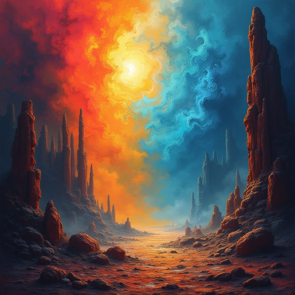 Abstract Digital Art of Lost Civilization Echoes