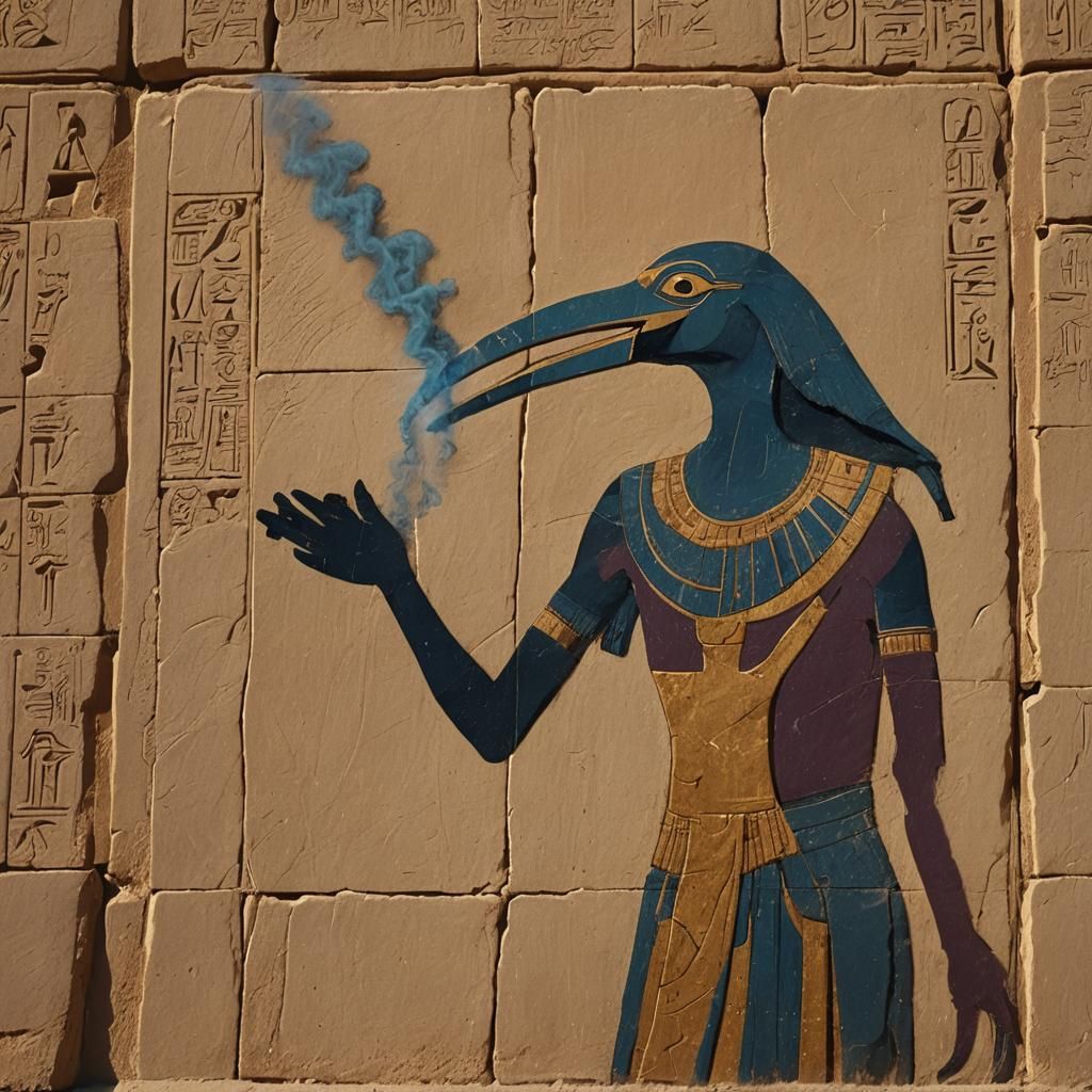 Thoth Summons Ibis in Mystical Realism