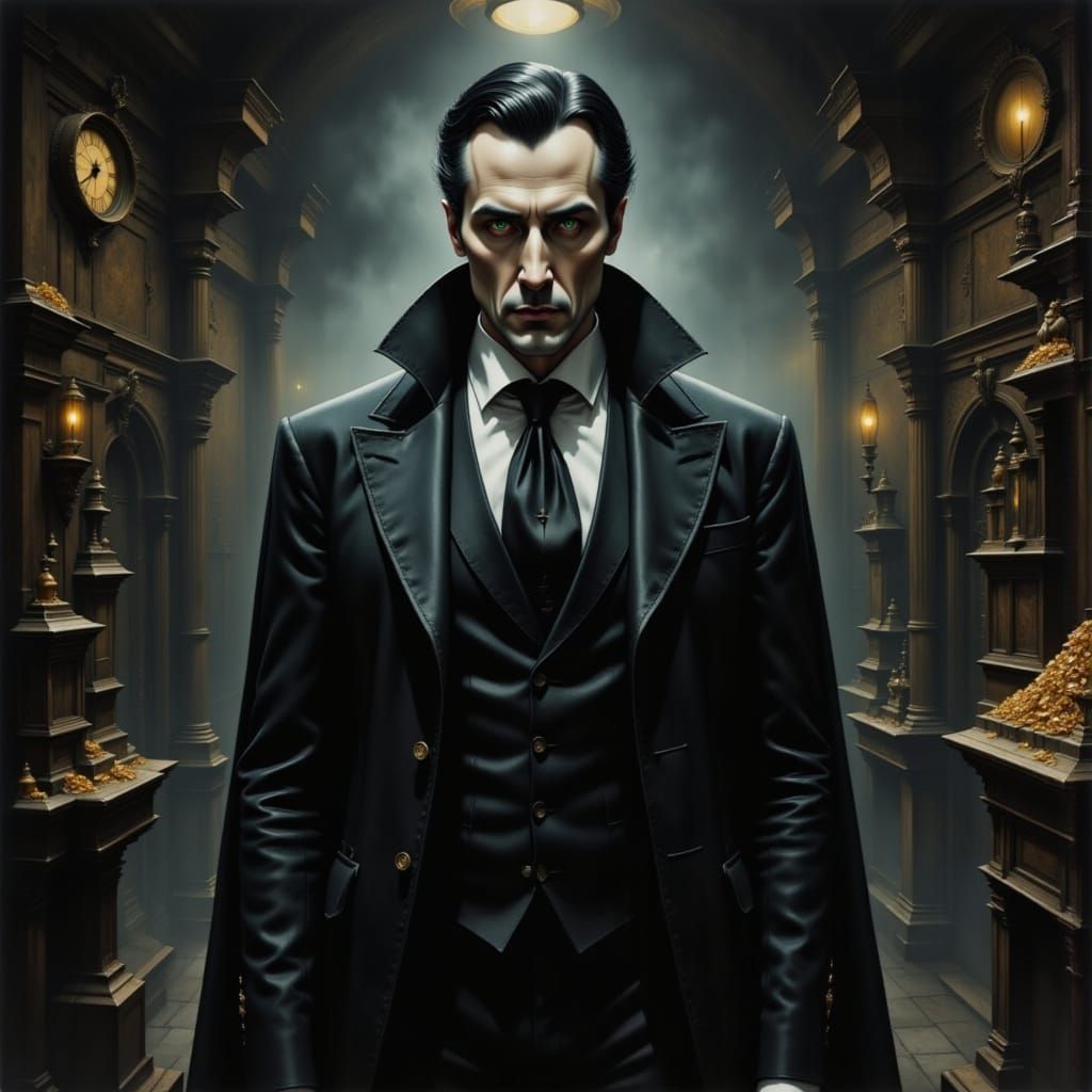 A twenty-first century vampire bank manager <lora:Vampires:1...