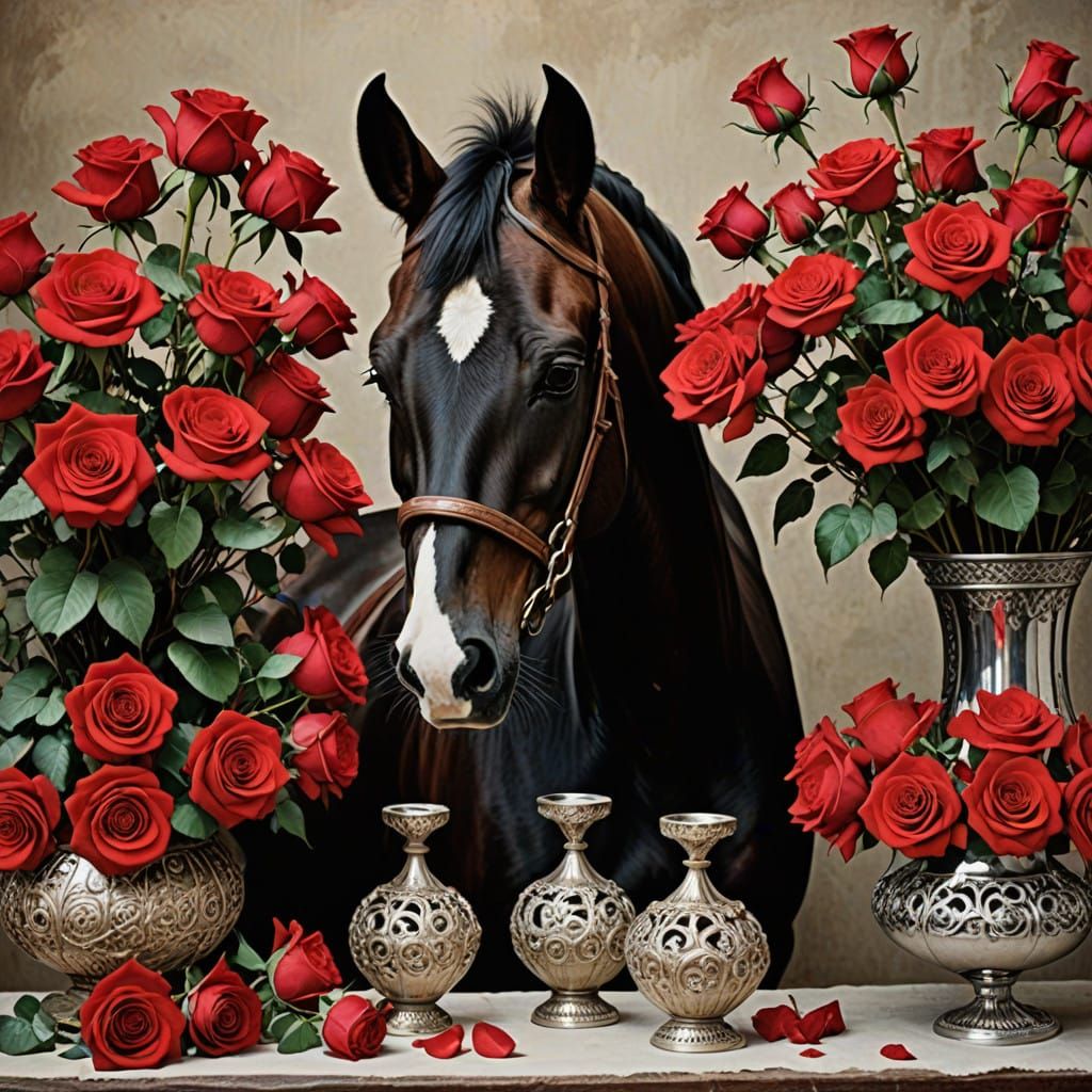 Arabian Colt with Roses