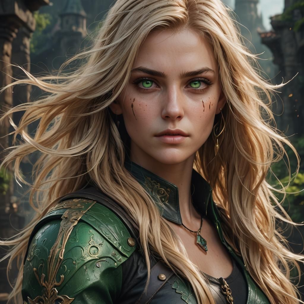 Heterochromatic Woman in Detailed Fantasy Painting