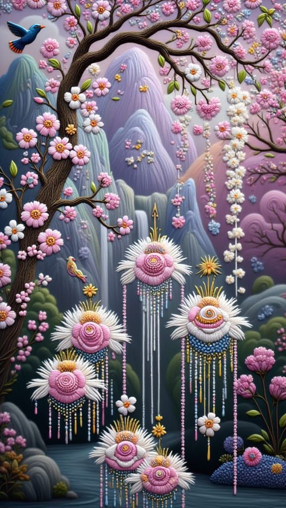 Beaded Sakura Blossoms
