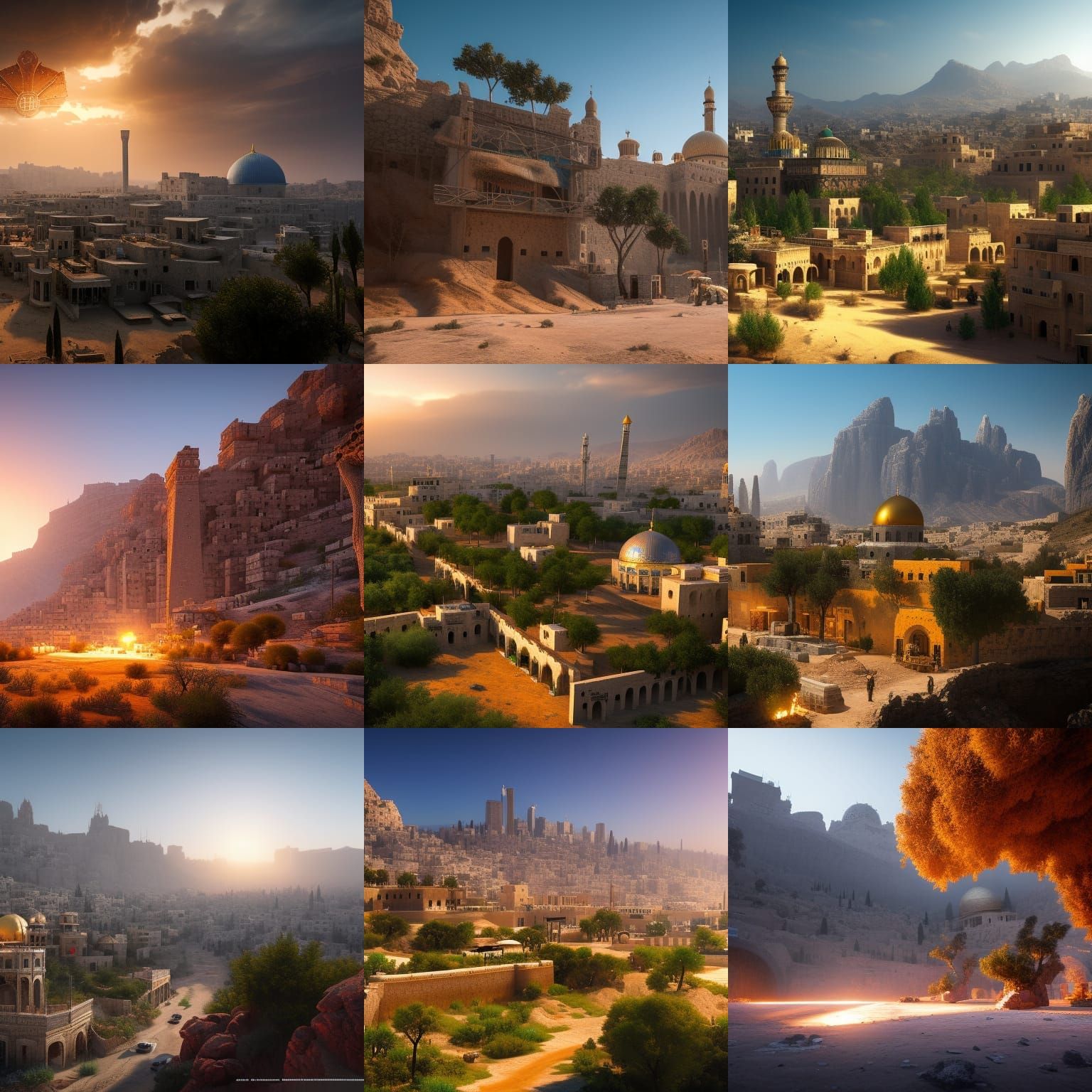 Fantastical Palestine in Detailed Matte Painting