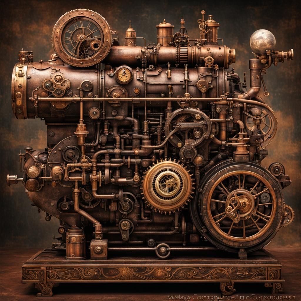 Steampunk Engine Embodiment of Imagination