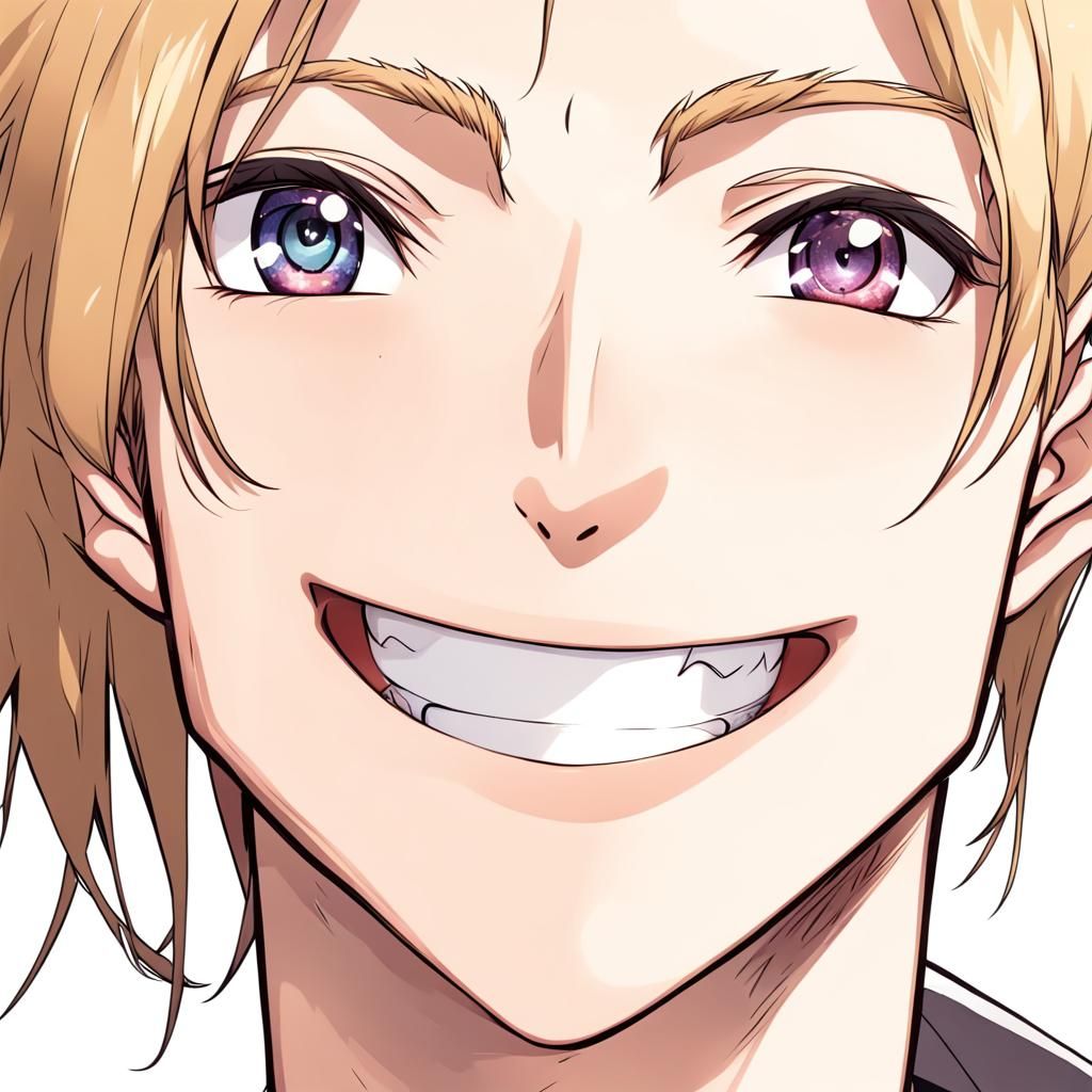 Smiling Man in Anime Style
