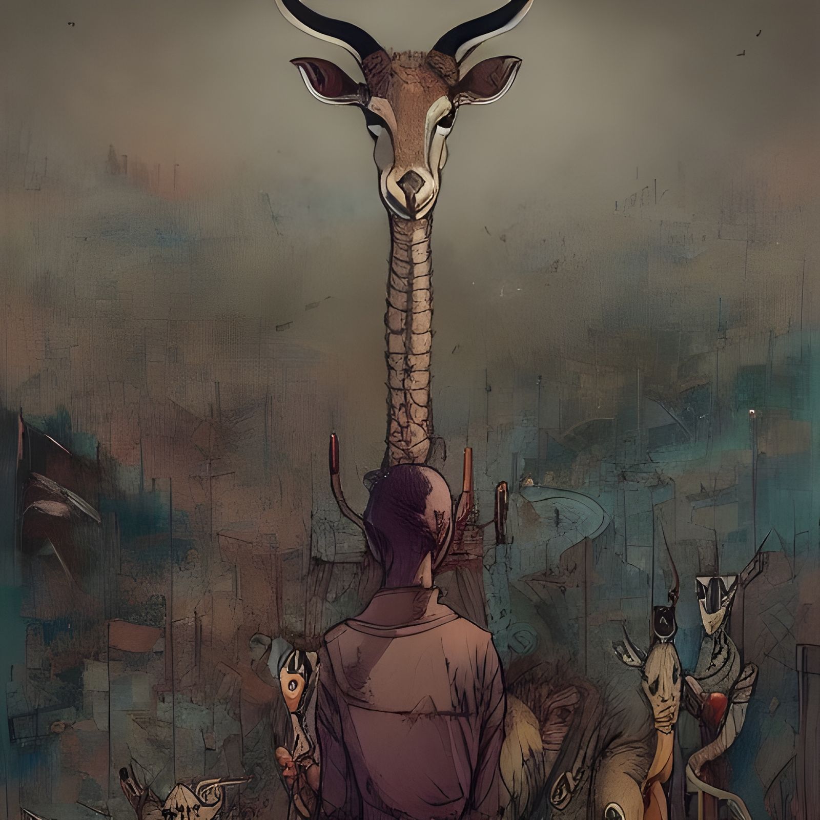 Gazelle Cult Fantasy Art in Photorealism Style