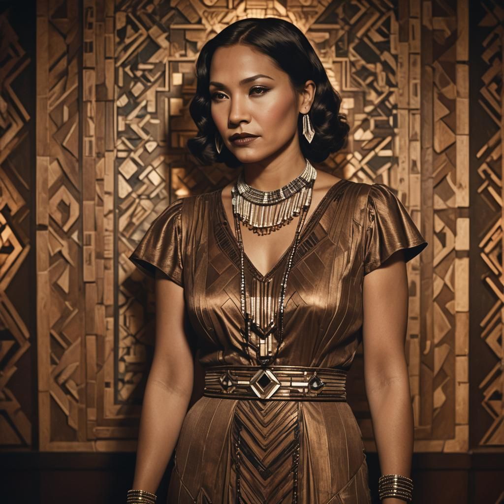 Native American Woman in Streamline Moderne Style
