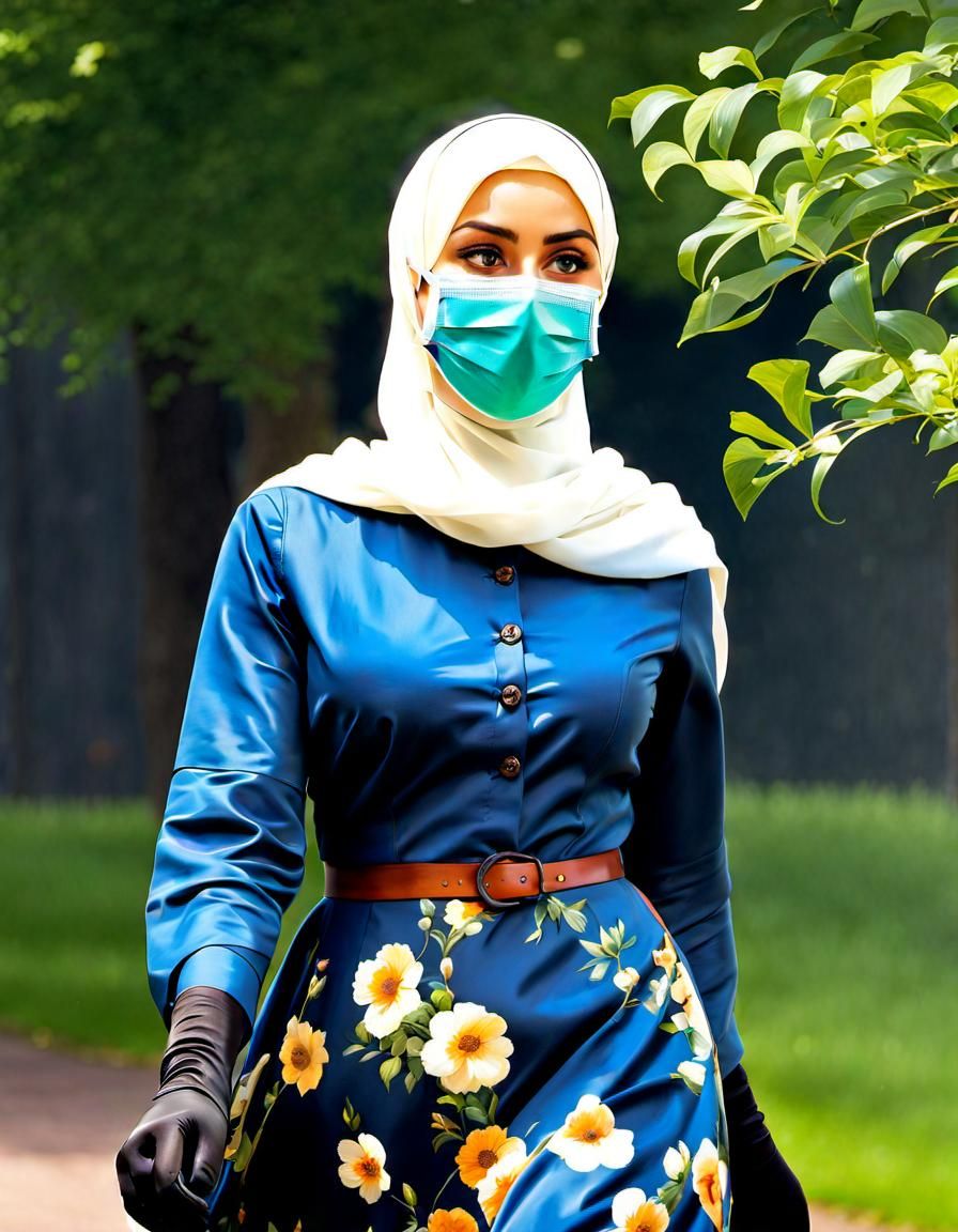 Danish Girl in Hijab Portrait, Oil Painting