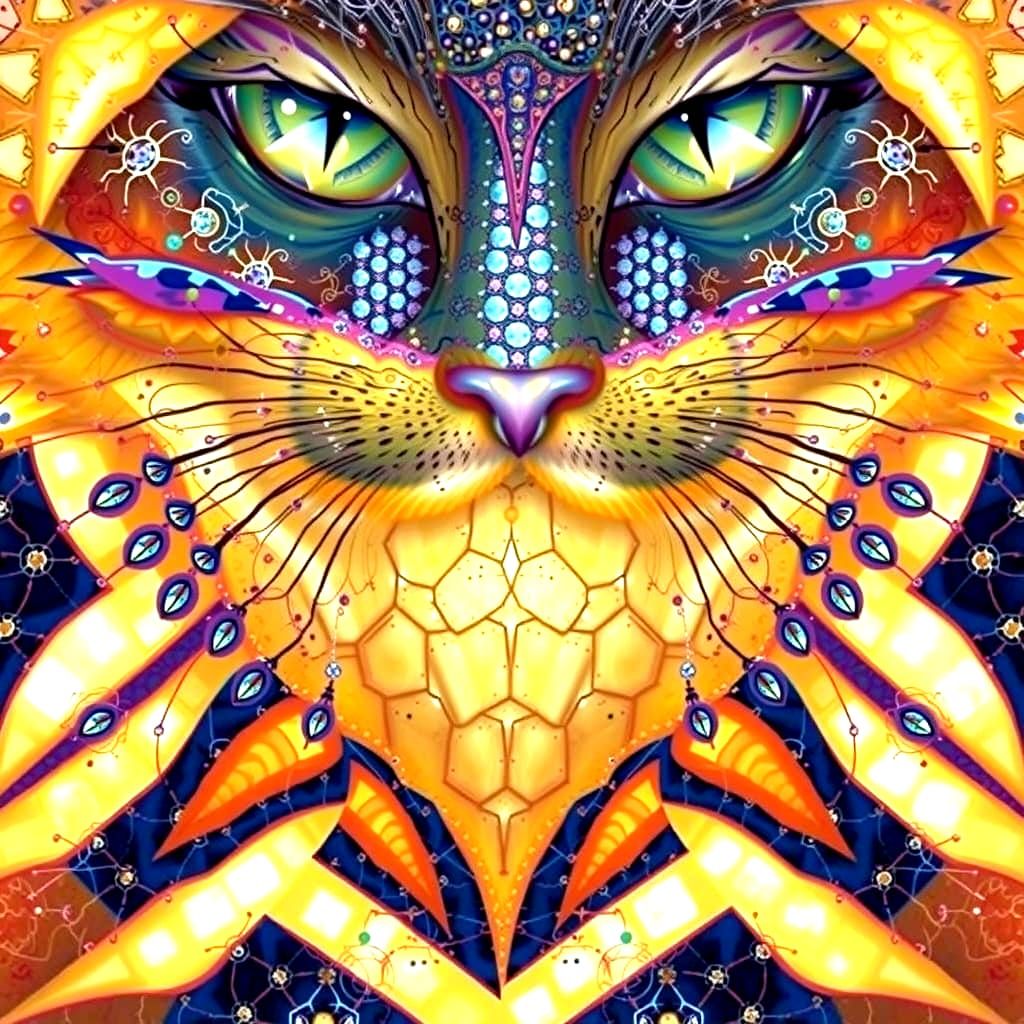 Hyper Adorable Cats in Postmodern Extraterrestrial Landscape