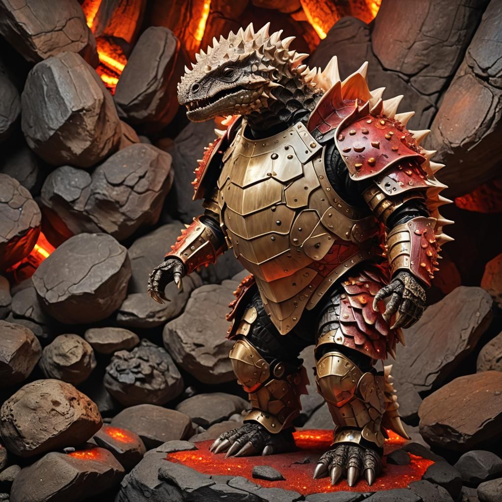 Ankylosaurus Bone Armor in a Dolostone Cave