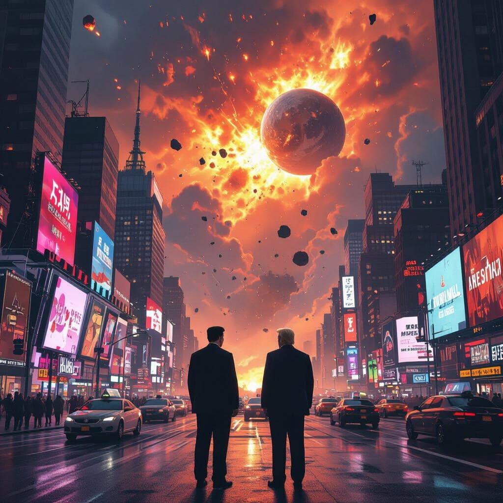 Mars and Venus Cataclysm in New York, Dystopian Sci-Fi