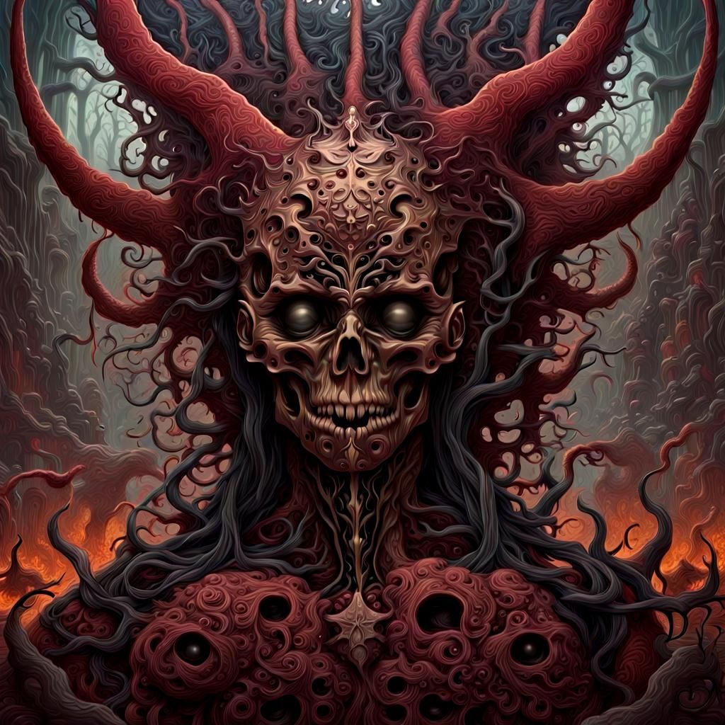 Sinister Fractal Satanism: Hyperdetailed Surreal Horror Artw...