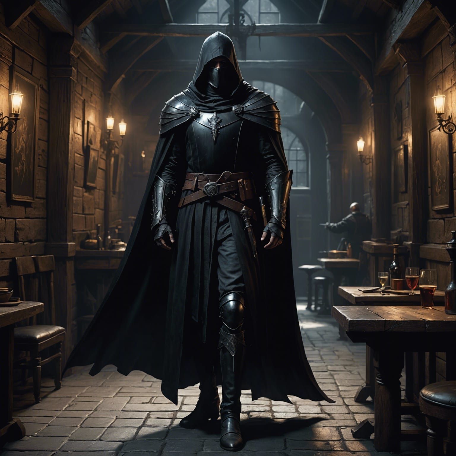 Eyeless Halfman in Dark Tavern: Dark Fantasy Concept Art