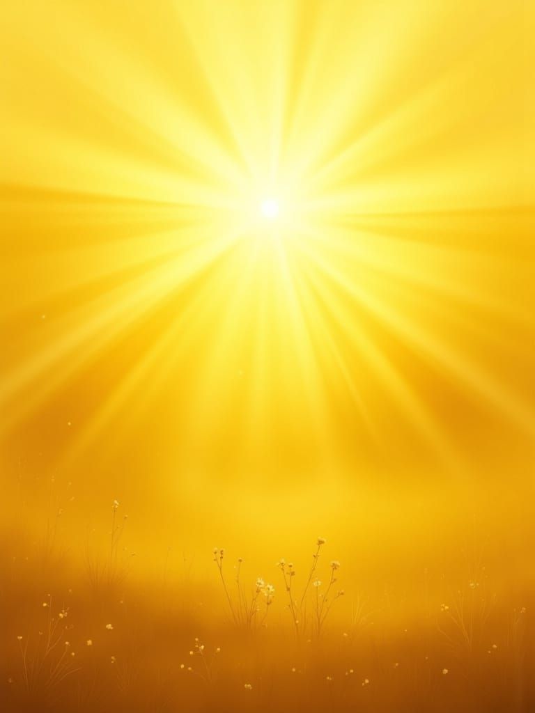 Minimalist Yellow Portrait with Sunburst Rays
