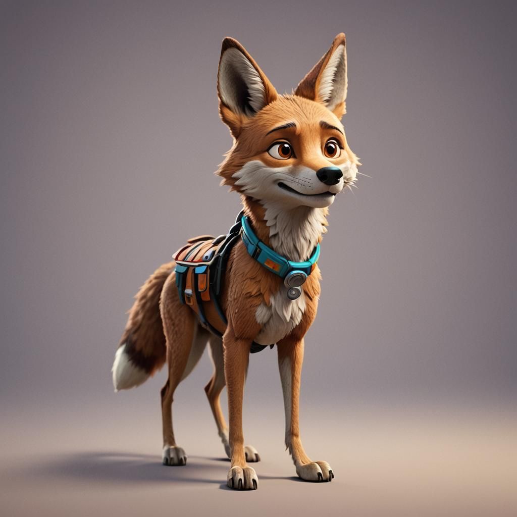 Cartoon Coyote in Pixar Disney 3D Style