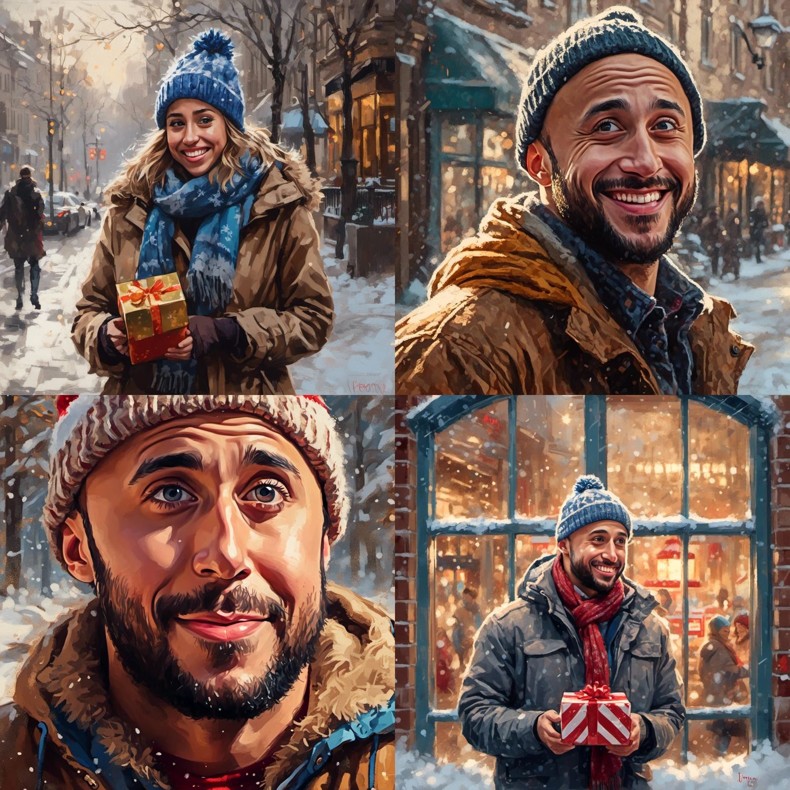 Snow Portrait in Rembrandt Style with Winter Ambiance