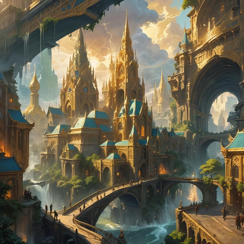 Golden Asgard Civilization in Lush Nine Realms