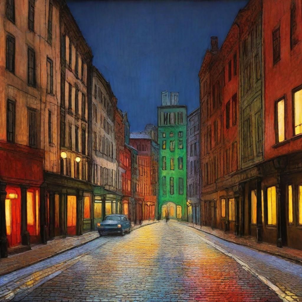 Abstract Cityscape with Volumetric Lighting