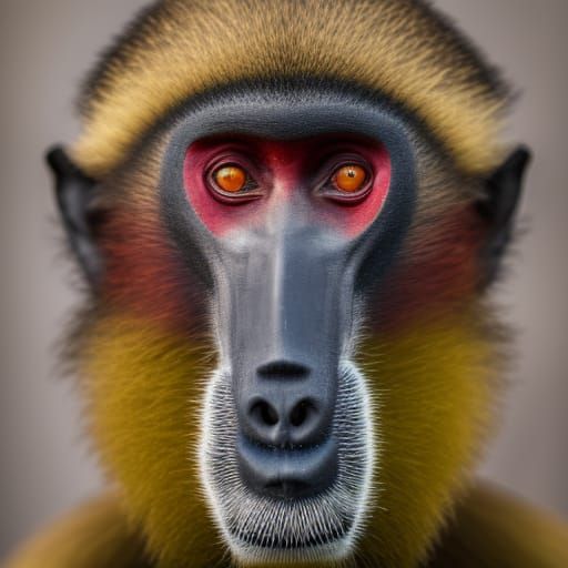 Detailed Mandrill Portrait in Natural Light