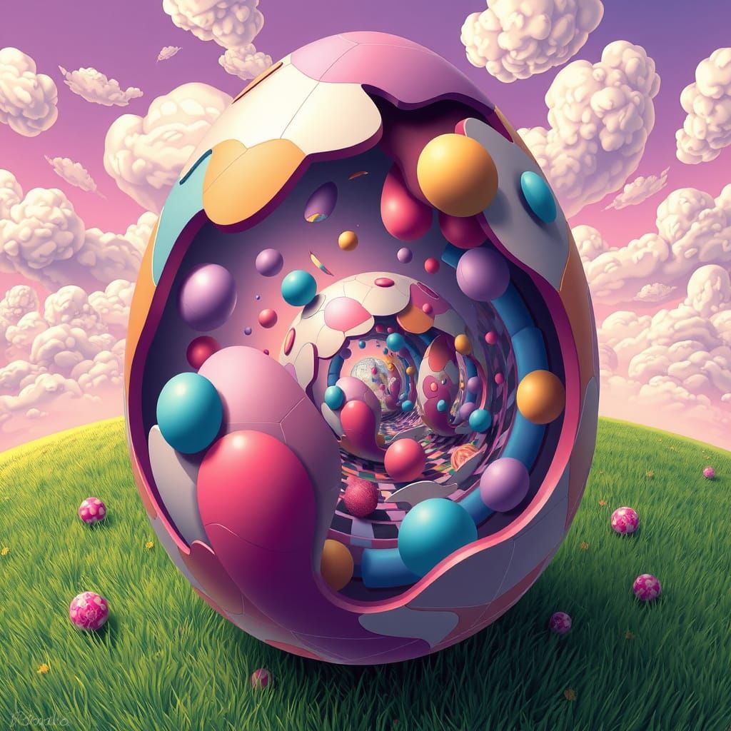 Abstract MC-Escher-esque Easter Egg