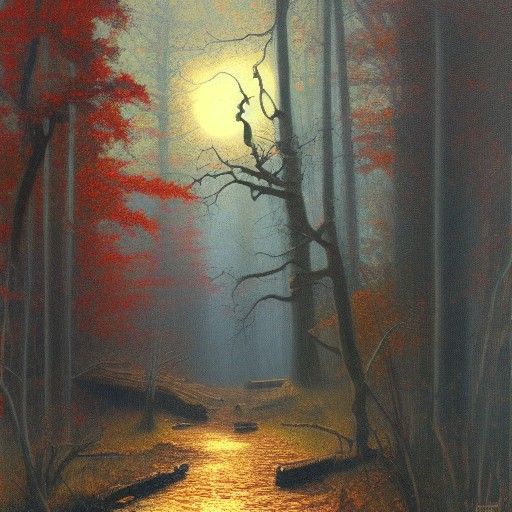 Eerie Scene as Oil Painting