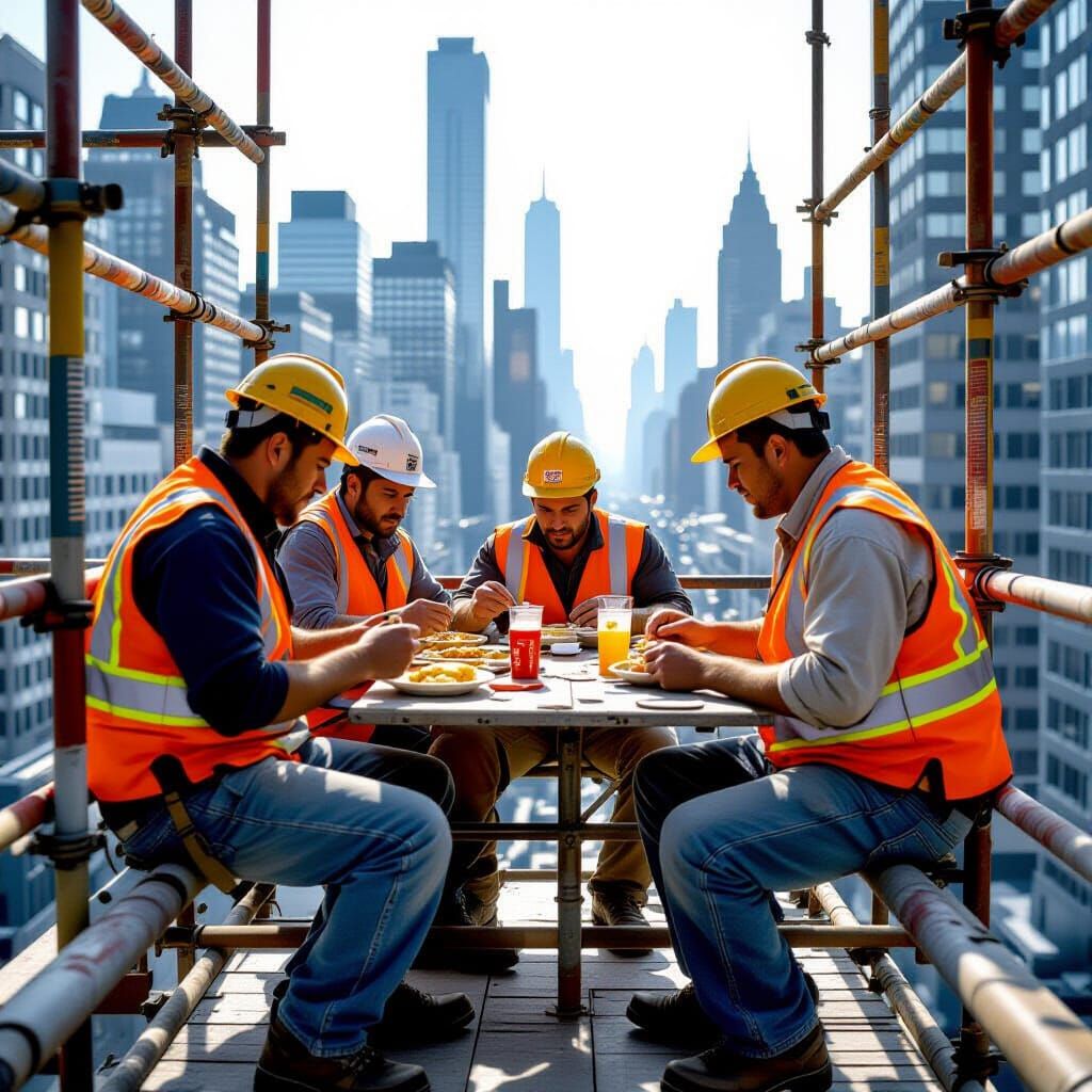 Construction Workers Lunchtime, Street Photography Style
