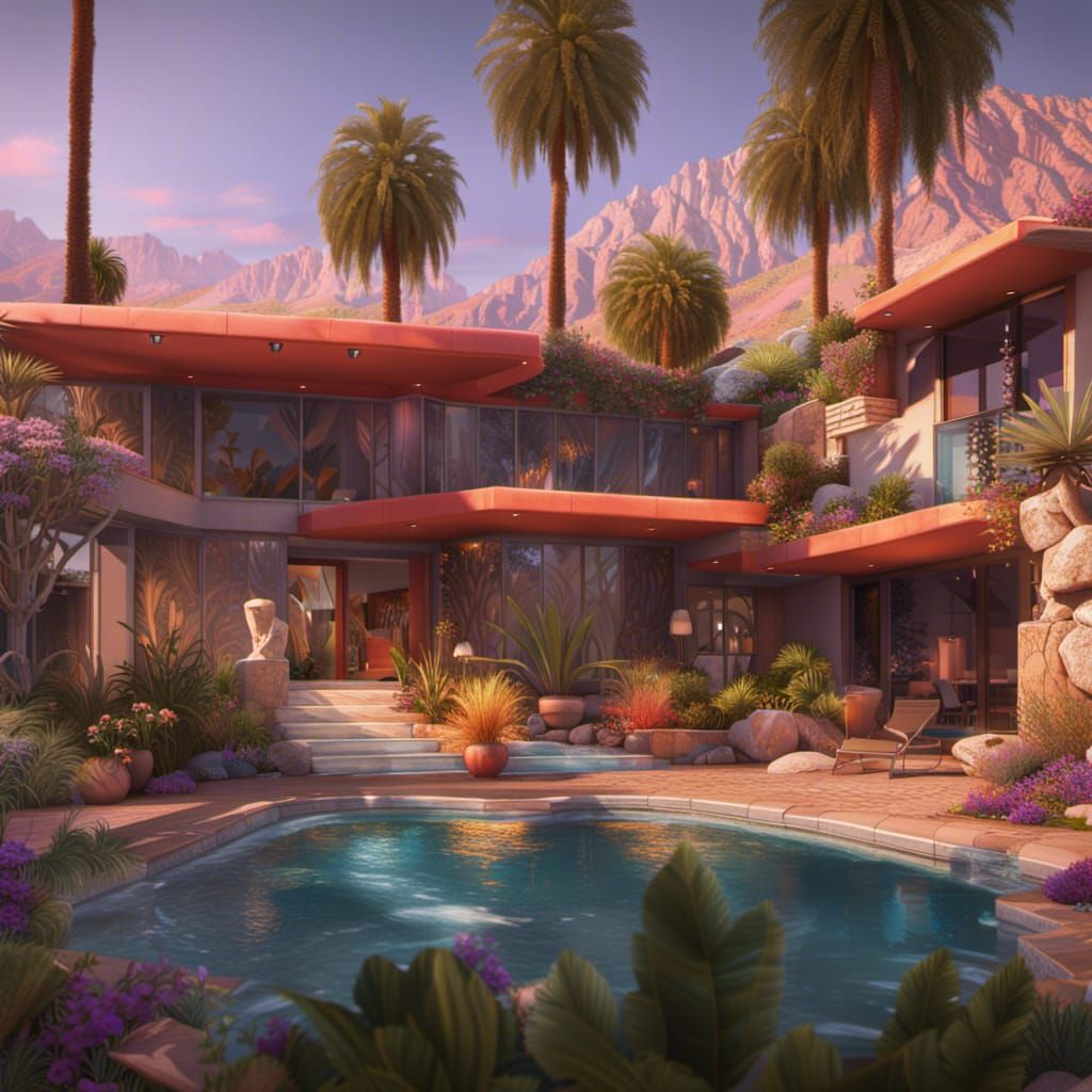 Palm Springs Lifestyle in Detailed Matte Painting