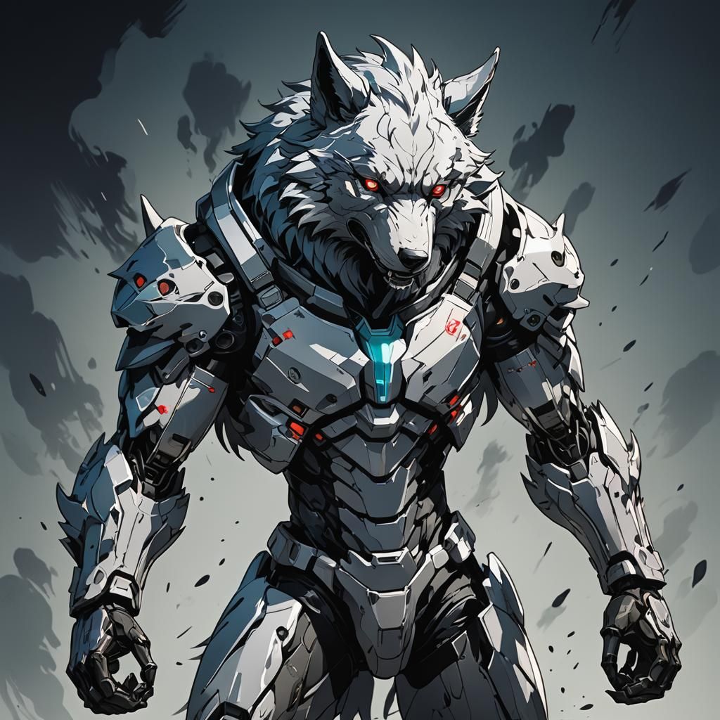 Anime Wolf Assassin in Cel-Shaded Style